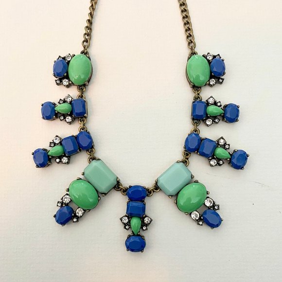 J. Crew Jewelry - J CREW Statement Collar Necklace in Blue + Green